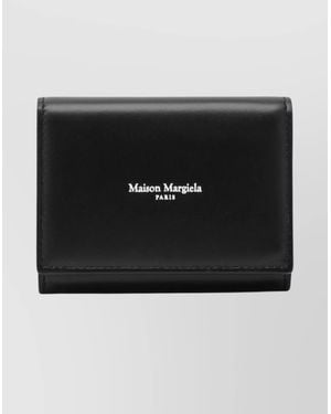 Maison Margiela Compact Wallet Featuring Logo Design - Black