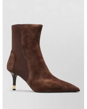 Furla Aria Suede Ankle Pumps Pointed Toe - Brown