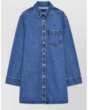 Anine Bing Denim Long-Sleeve Dress - Blue