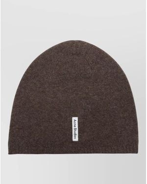 Acne Studios Fitted Cashmere Beanie Ribbed Texture - Brown