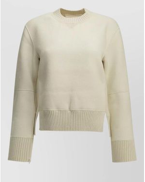 Sacai Cotton Cashmere Crew Neck Knit Jumper - Natural