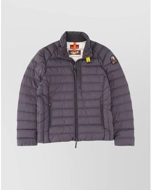 Parajumpers Quilted Long Sleeve High Collar Coat - Purple