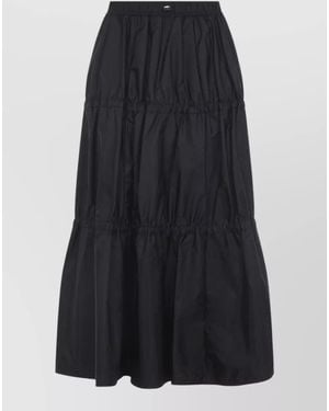 Moncler Maxi Skirt Technical Fabric Elasticated Waistband - Blue