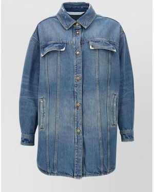 Palm Angels 'Washed Logo' Jacket - Blue