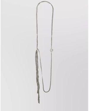 Ann Demeulemeester Long Multi Chain Necklace With Tassel Detail - White