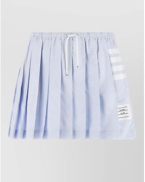 Thom Browne Cotton Pleated Mini Skirt - Blue