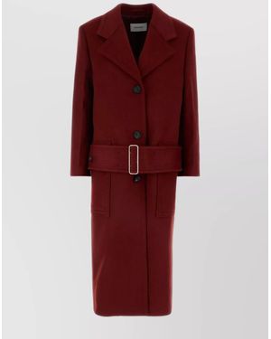 Ferragamo Wool Blend Coat in Green | Lyst