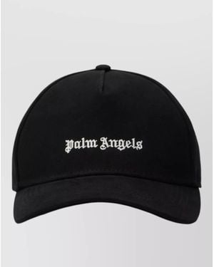 Palm Angels Logo Baseball Cap Curved Brim Design - Black