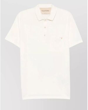 Valentino Cotton Piqué Short-Sleeve Polo Shirt - White