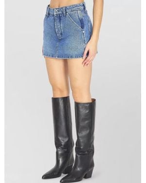 Alexander Wang Denim High Waist Carpenter Mini Skort - Blue