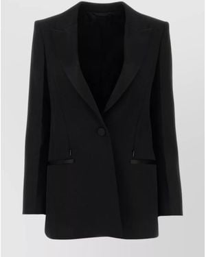 Givenchy Tailored Wool Blazer With Back Slit - Black