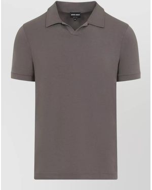 Giorgio Armani Viscose Short-Sleeve Polo Shirt - Grey