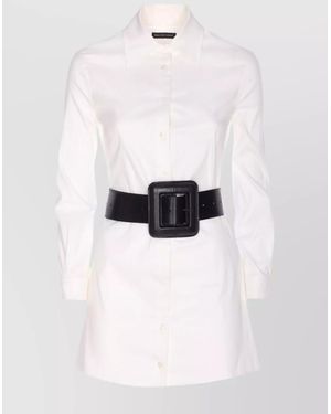 Balenciaga Longline Dress Belted - White