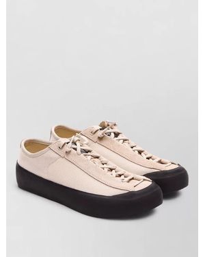 Stone Island Leather Low-Top Trainers - Natural