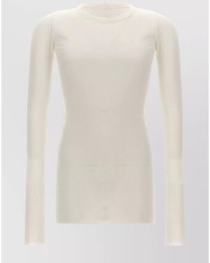 Rick Owens Silk Ribbed Long-Sleeve T-Shirt - White