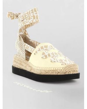 Stella McCartney Logo-Intarsia Canvas Espadrilles - Metallic