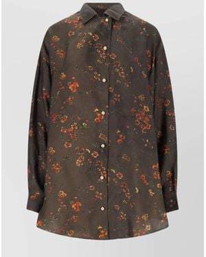 Uma Wang Printed Oversized Shirt - Brown