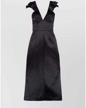 Jil Sander Satin Sleeveless Midi Dress - Blue