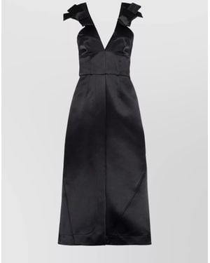 Jil Sander Satin Sleeveless Midi Dress - Blue