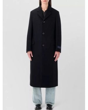 Sporty & Rich Wool Single-Breasted Coat - Black