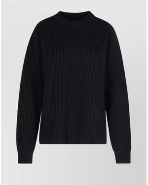 Jil Sander Wool Crew Neck Sweater With Asymmetric Detail - Blue
