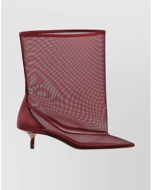 Jacquemus Mesh Knee-High Boots - Red