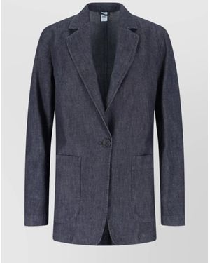 Aspesi Denim Single-Breasted Blazer - Blue