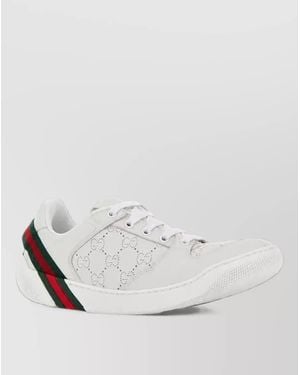 Gucci Leather Low-Top Lace-Up Sneakers - White