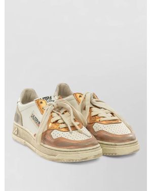Autry Sneakers Slip On Perforated Toe Box Accents - Metallic