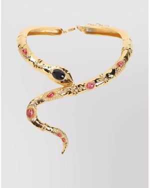 Roberto Cavalli Snake Shape Gemstone Necklace - Multicolor