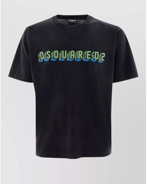DSquared² Logo Print Cotton T-Shirt - Black