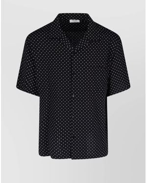 Celine Short Sleeves All-Over Pattern Shirt - Black