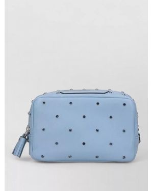 Anya Hindmarch Crossbody Clutch Textured Studded Tassel Design - Blue