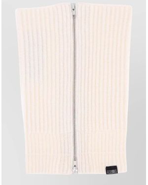 MM6 by Maison Margiela Ribbed Texture Rectangular Neck Scarf Accessory - Natural