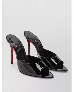 Christian Louboutin Miss Z Patent Leather Peep Toe Mules - Multicolour