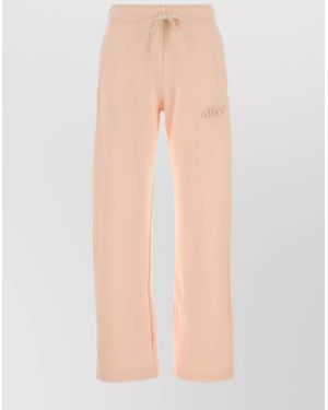 Autry Cotton Wide-Leg Trousers - Natural