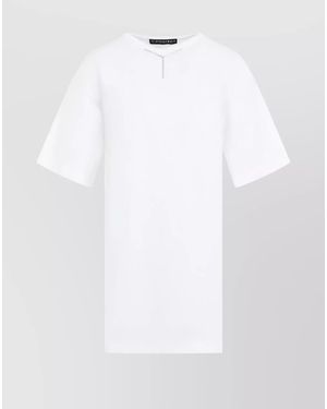Y. Project Cotton V-Neck Oversized Short-Sleeve T-Shirt - White