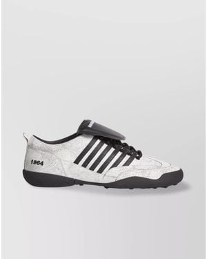 DSquared² Leather Lace-Up Low-Top Trainers - Metallic