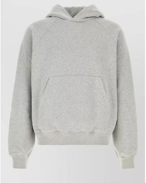 Prada Cotton Hoodie Relaxed Fit Kangaroo Pocket - Grey