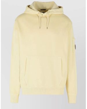 C.P. Company Hooded Jumper Arm Patch Front Pocket - Yellow