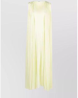 Jil Sander Draped Sleeveless Scoop Neck Maxi Dress - Yellow