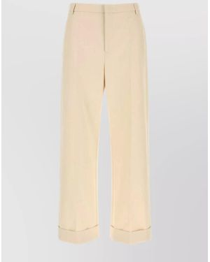 Valentino Garavani Cotton Tailored Trousers - Natural