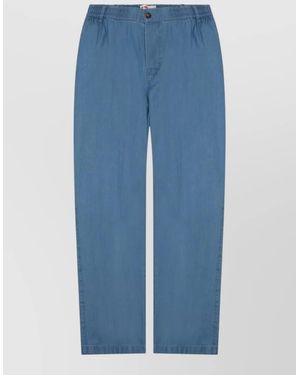 MC2 Saint Barth Chambray Straight-Leg Trousers - Blue