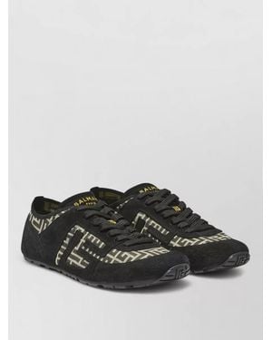 Balmain Leather Low-Top Trainers - Black