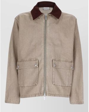 Drole de Monsieur Denim Single-Breasted Coat - Brown