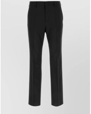 Valentino Garavani Wool Blend Straight-Leg Trousers - Black