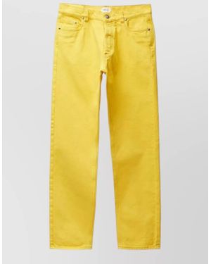 Versace Straight Leg Trousers Chain Detail Pockets - Yellow