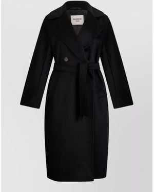 Weekend by Maxmara Virgin Wool Double-Breasted Coat - Black