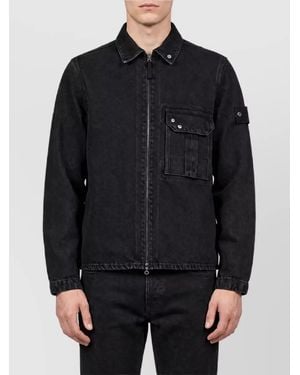 Stone Island Denim Regular-Fit Shirt Jacket - Black