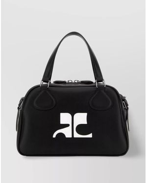 Courreges Réédition Calf Leather Shoulder Bag - Black